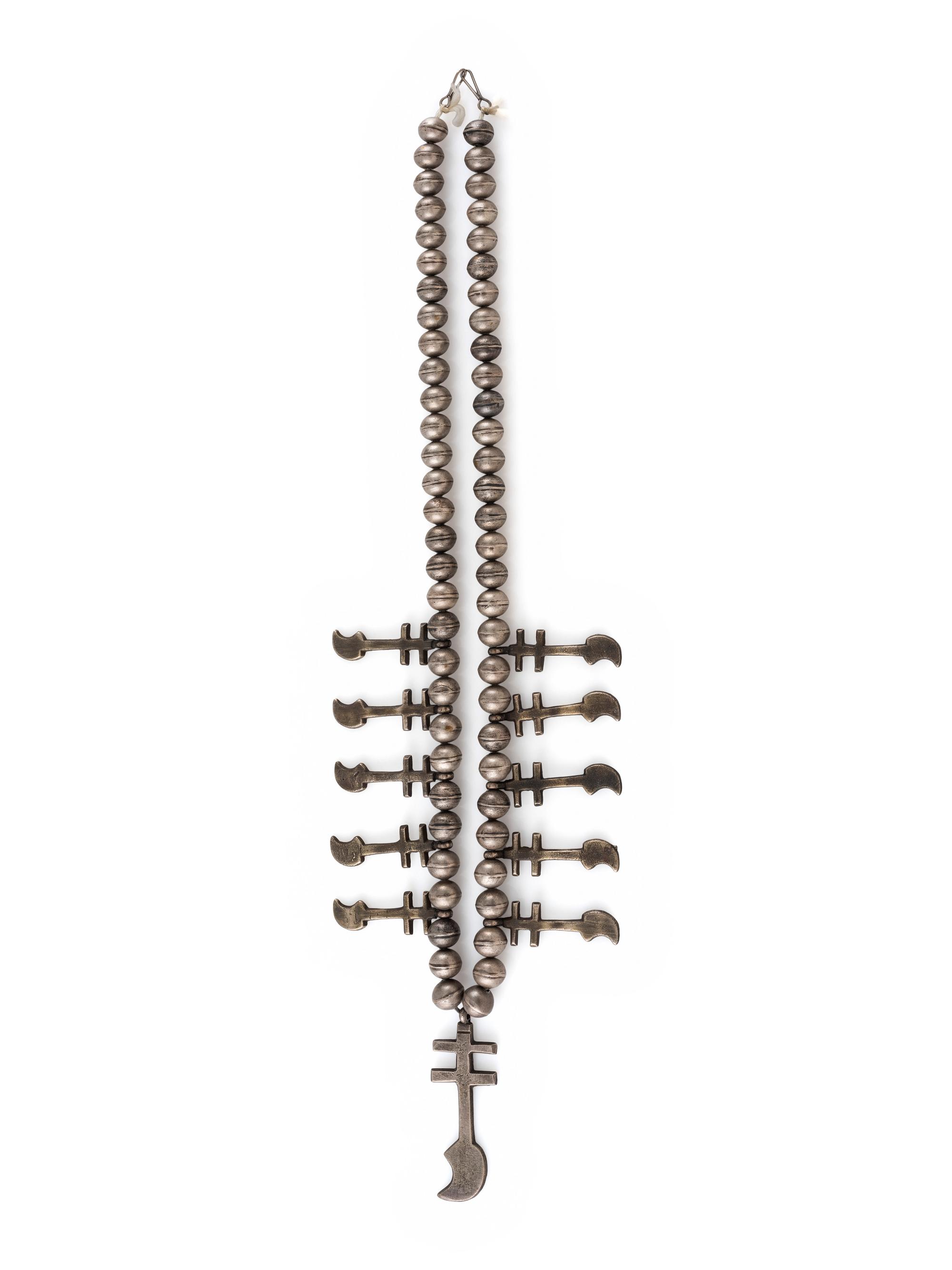 Isleta Silver Double Cross Necklace