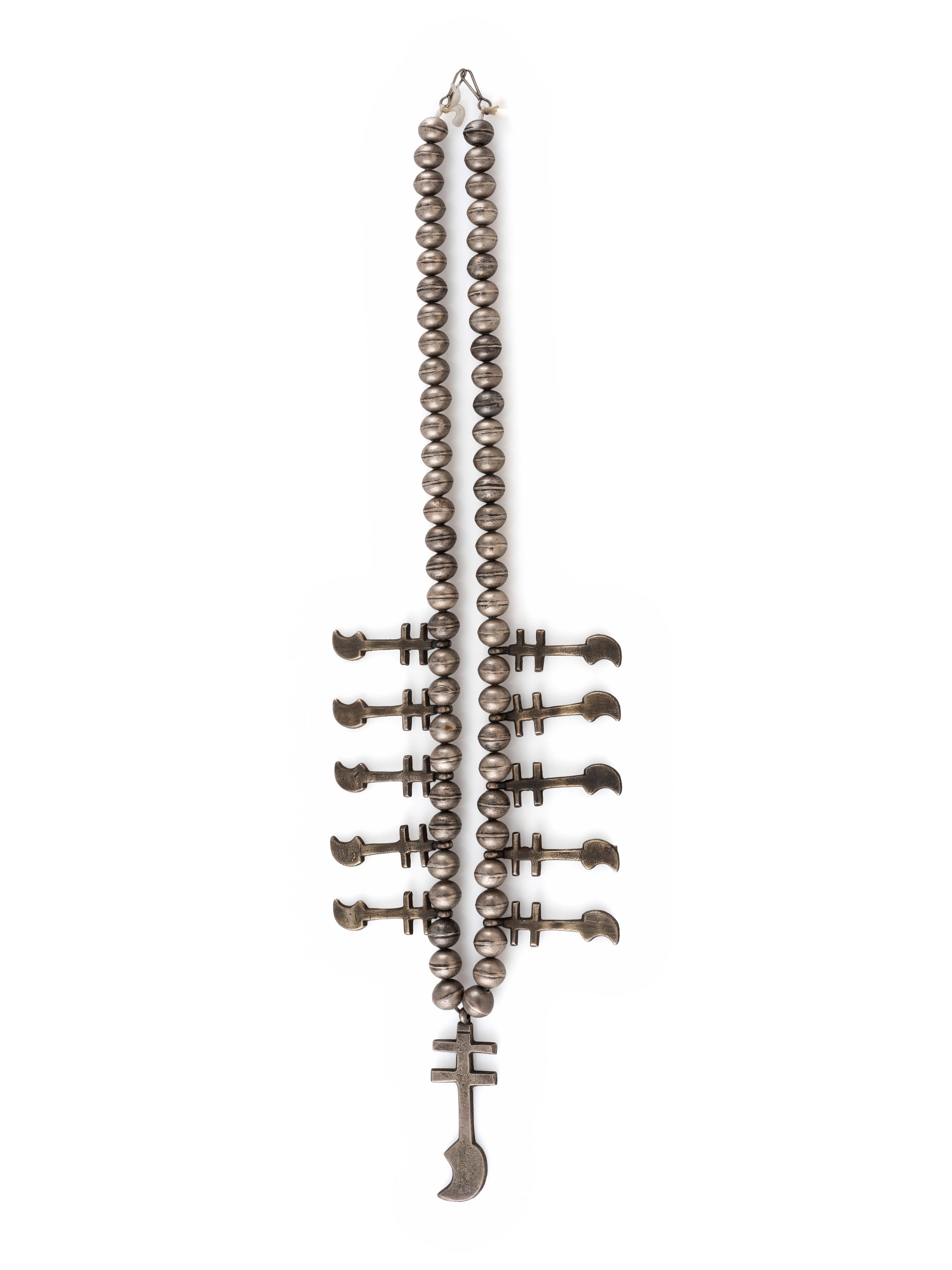 Isleta Silver Double Cross Necklace
