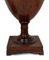 A Pair of English Mahogany Cutlery Urns Mounted as Lamps