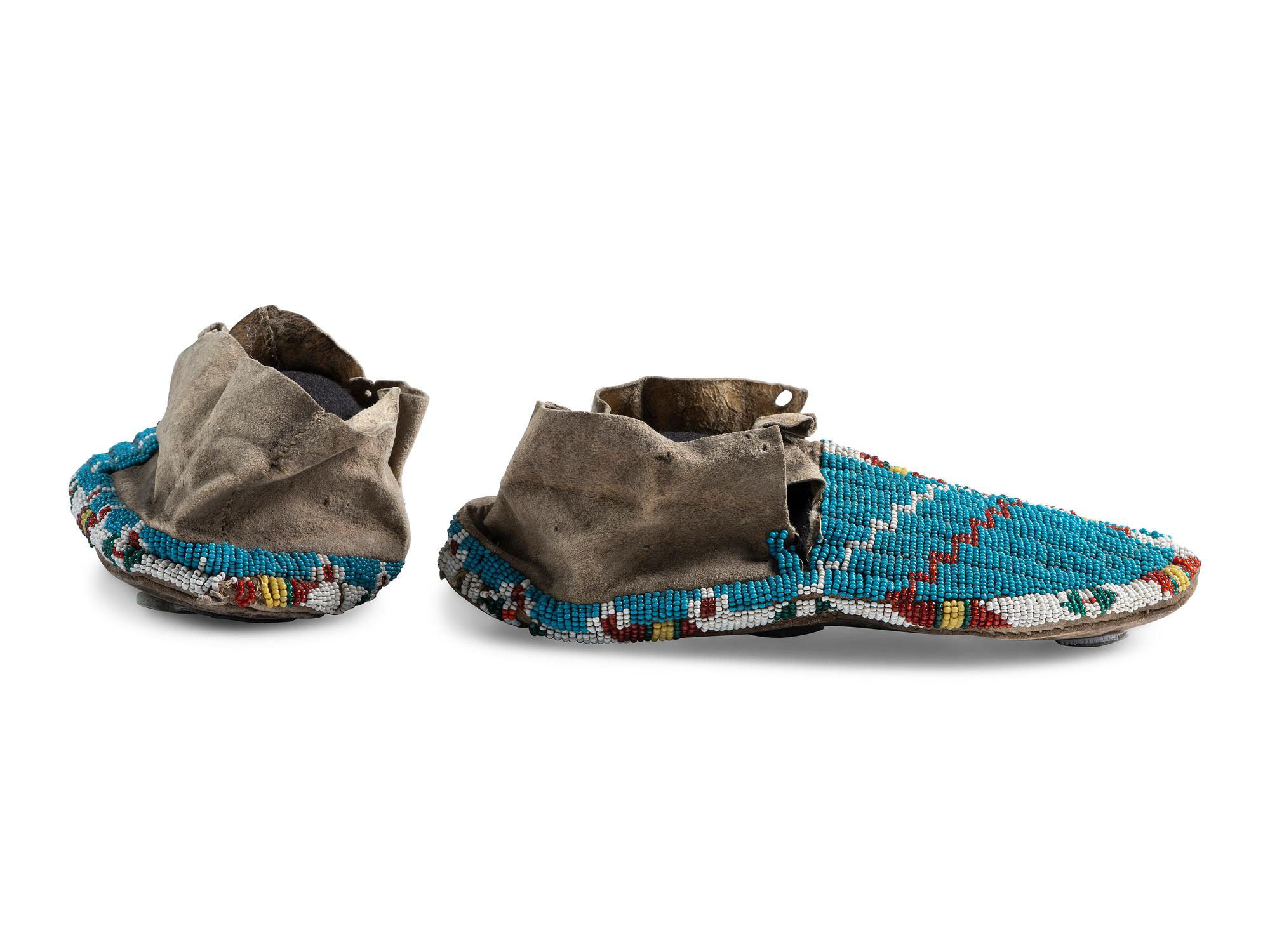 Sioux Beaded Hide Moccasins