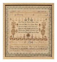 An English Needlepoint Embroidered Schoolgirl’s Sampler