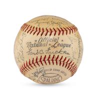A 1951 Chicago Cubs Team Signed Autograph Baseball Featuring Frank Frisch (PSA Letter of Authenticity),