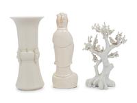 Three Blanc-de-Chine Porcelain Articles