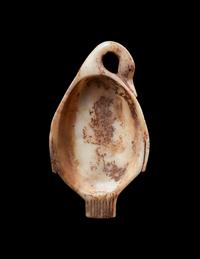 An Egyptian Alabaster Duck-Shaped Cosmetic Dish