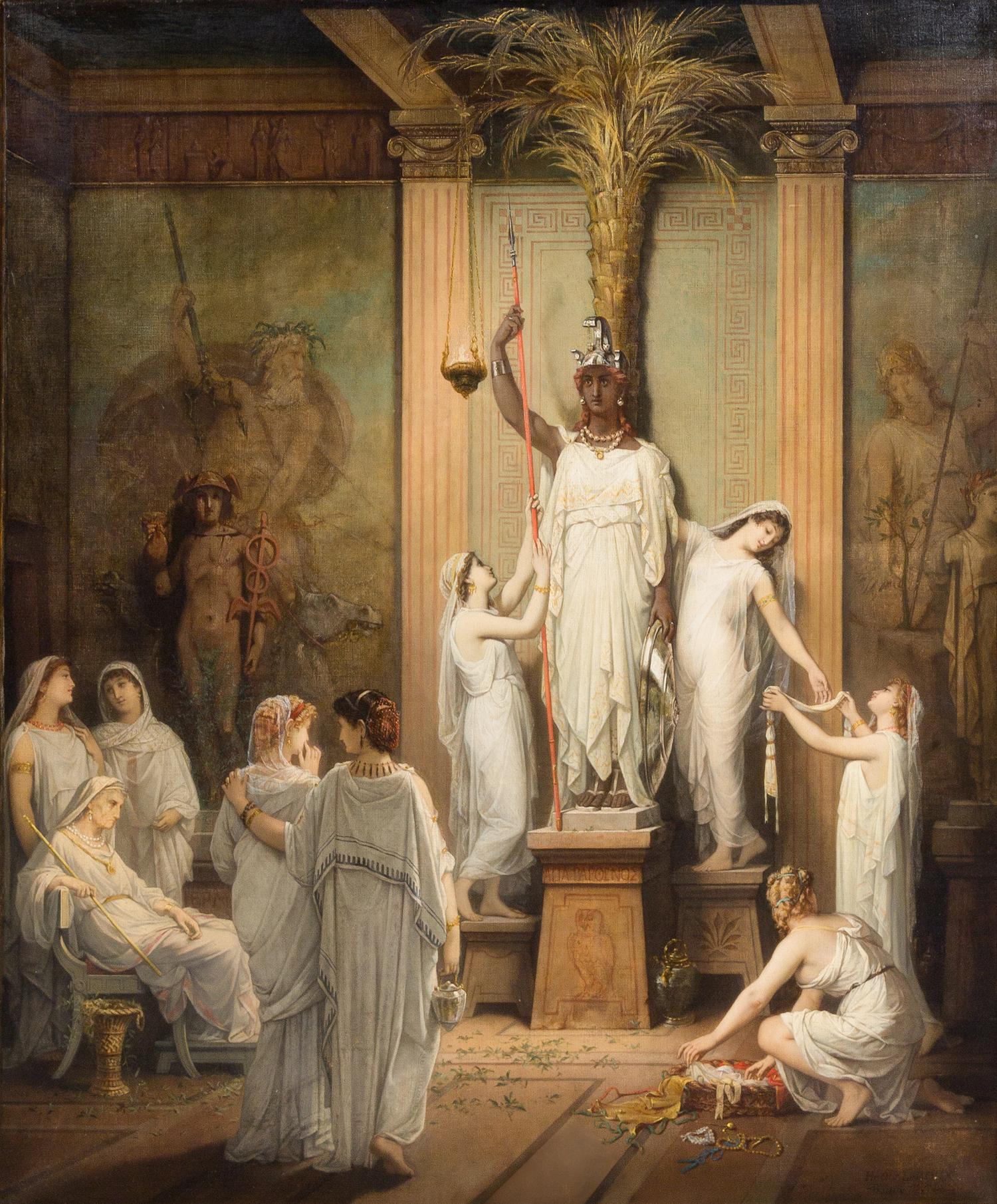 Hector Leroux, (French, 1829-1900), Temple Priestesses, 1871