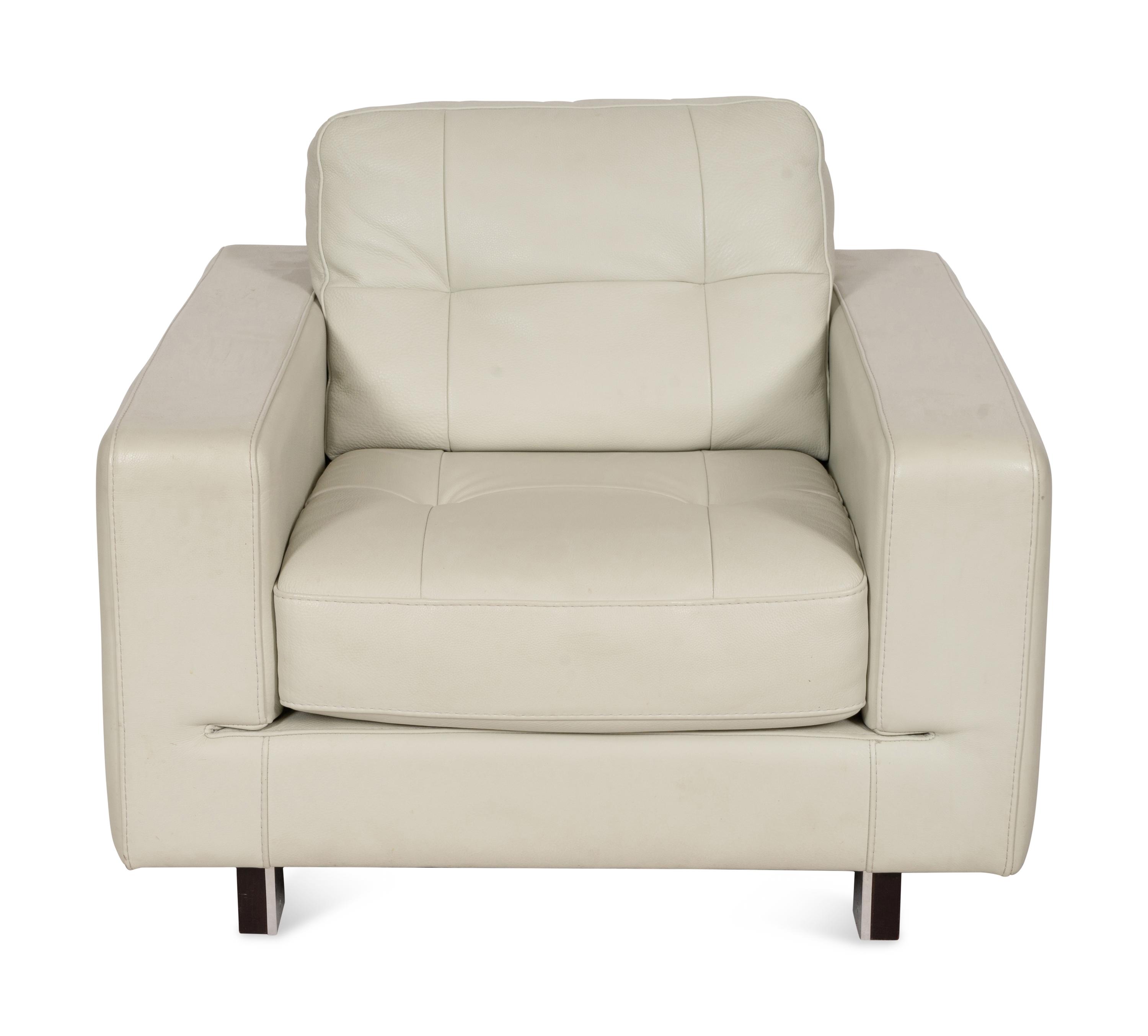 A Roche Bobois Leather Upholstered Lounge Chair