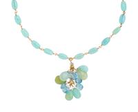 DOMINIQUE COHEN, YELLOW GOLD AND CHALCEDONY NECKLACE