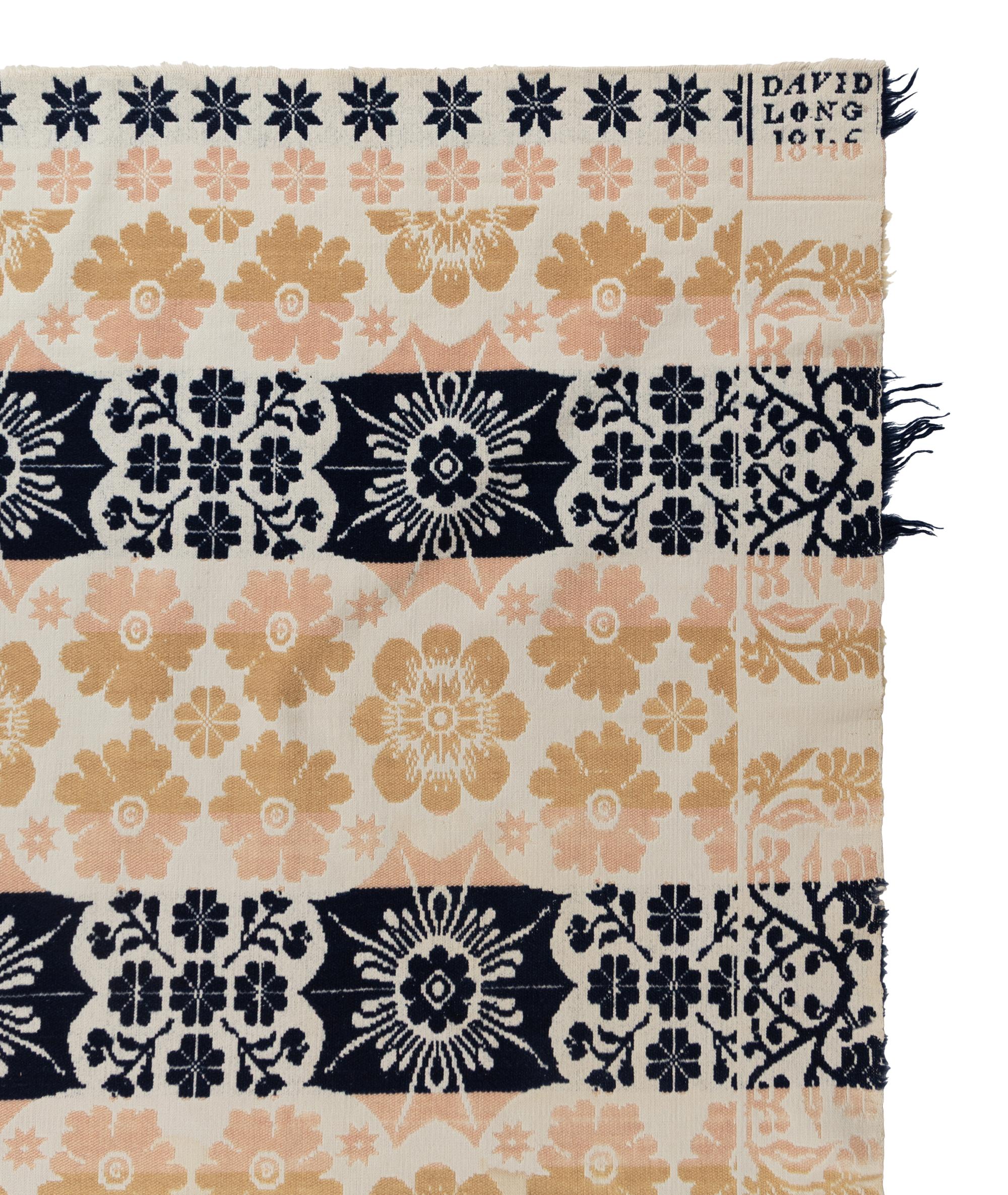 Two Cotton and Wool Jacquard Coverlets