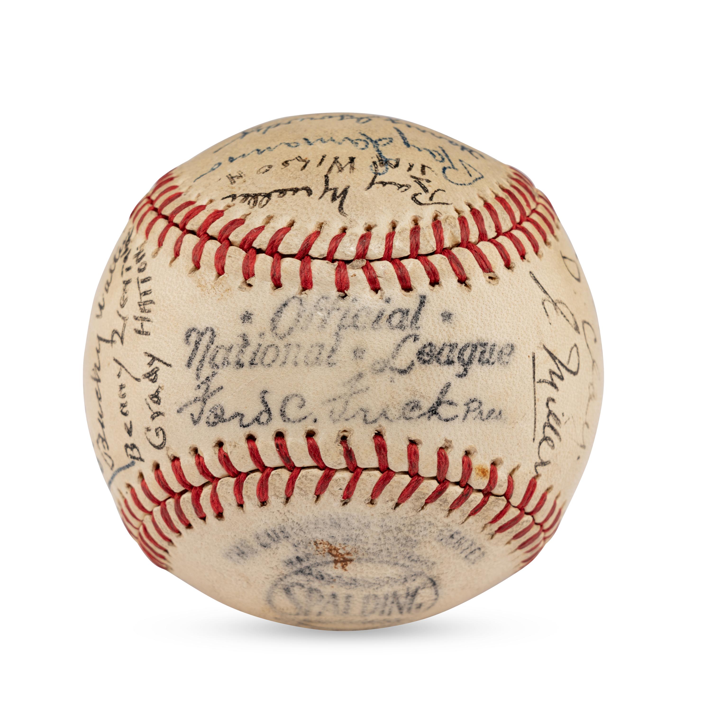 A 1946 Cincinnati Reds Team Signed Autograph Baseball