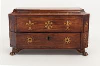 A Regency Brass Inlaid Mahogany Tea Caddy