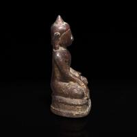 A small Burmese bronze Buddha 缅甸铜佛造像 18th century or earlier ???????