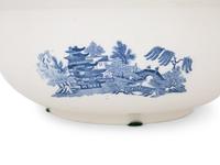 A Large English Blue and White Transfer Decorated Porcelain Basin