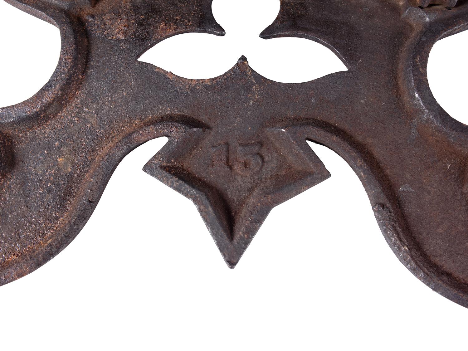 A Cast Iron Lyre Form Music Stand