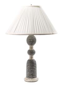 A Bone and Ebonized-Inlaid Table Lamp Height 32 inches. — 19TH CENTURY