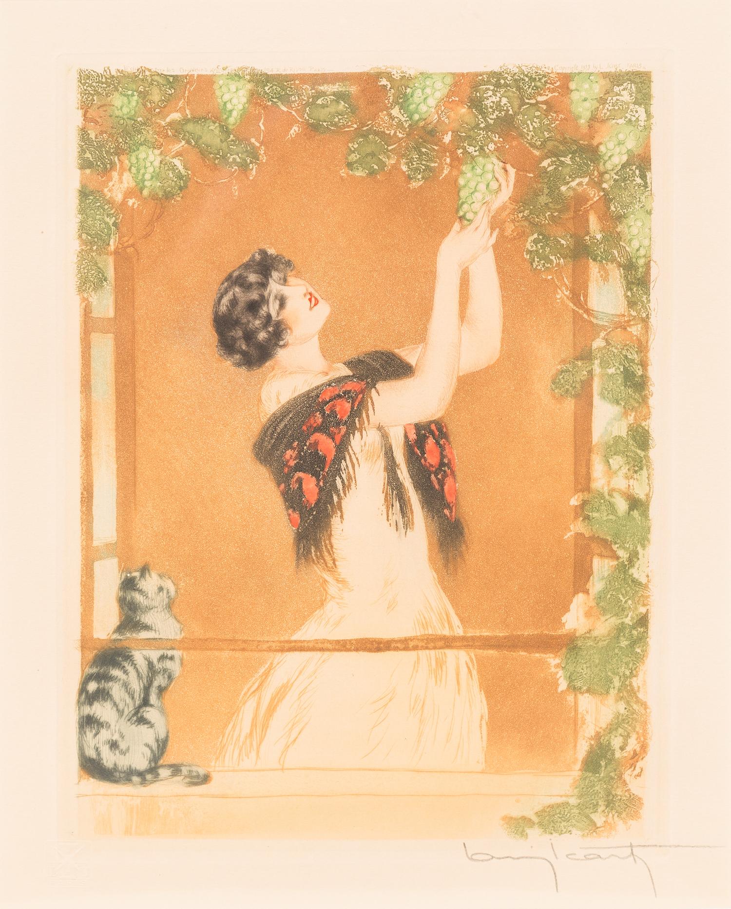 Louis Icart, (French, 1888-1950), Four Seasons (Spring, Summer, Fall, Winter), (four works)
