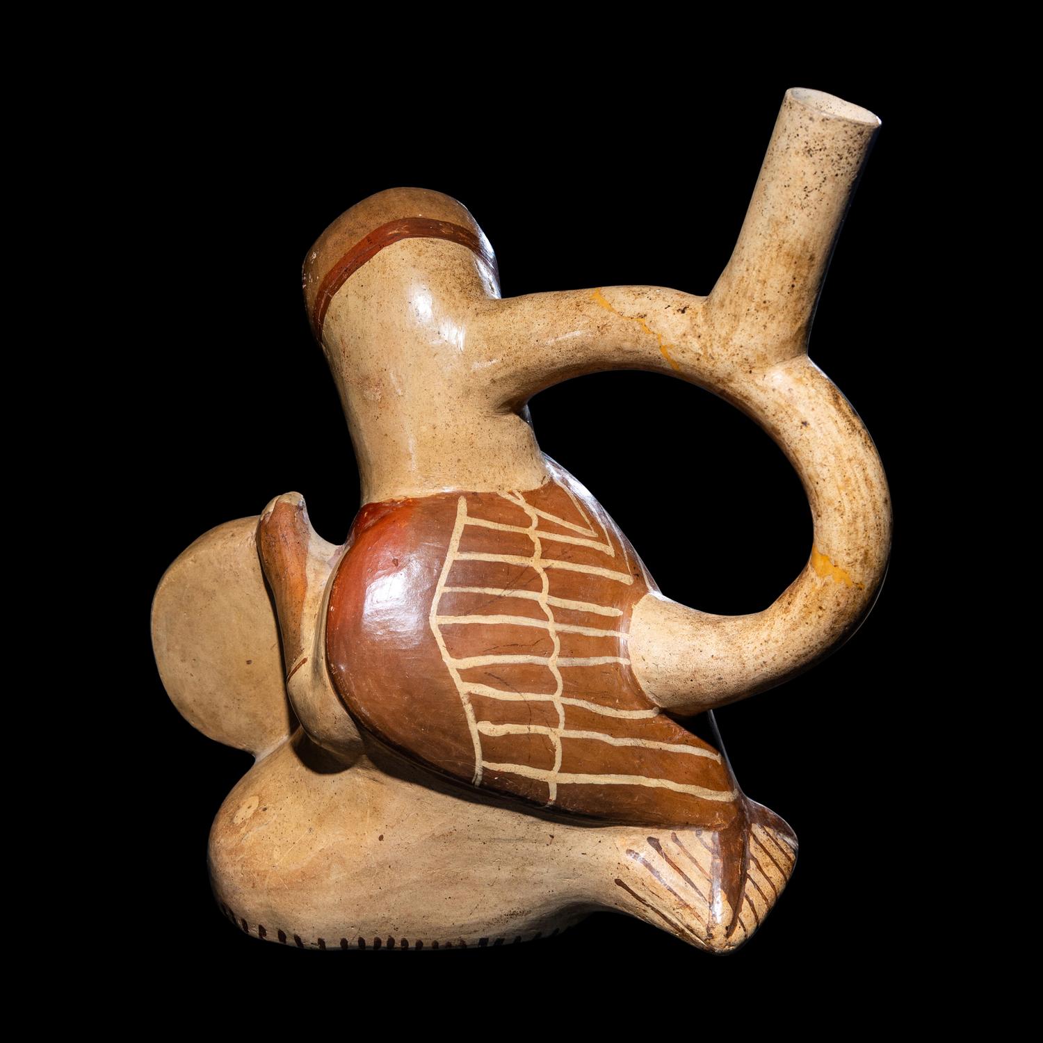 A Moche Bird-Man Effigy Vessel