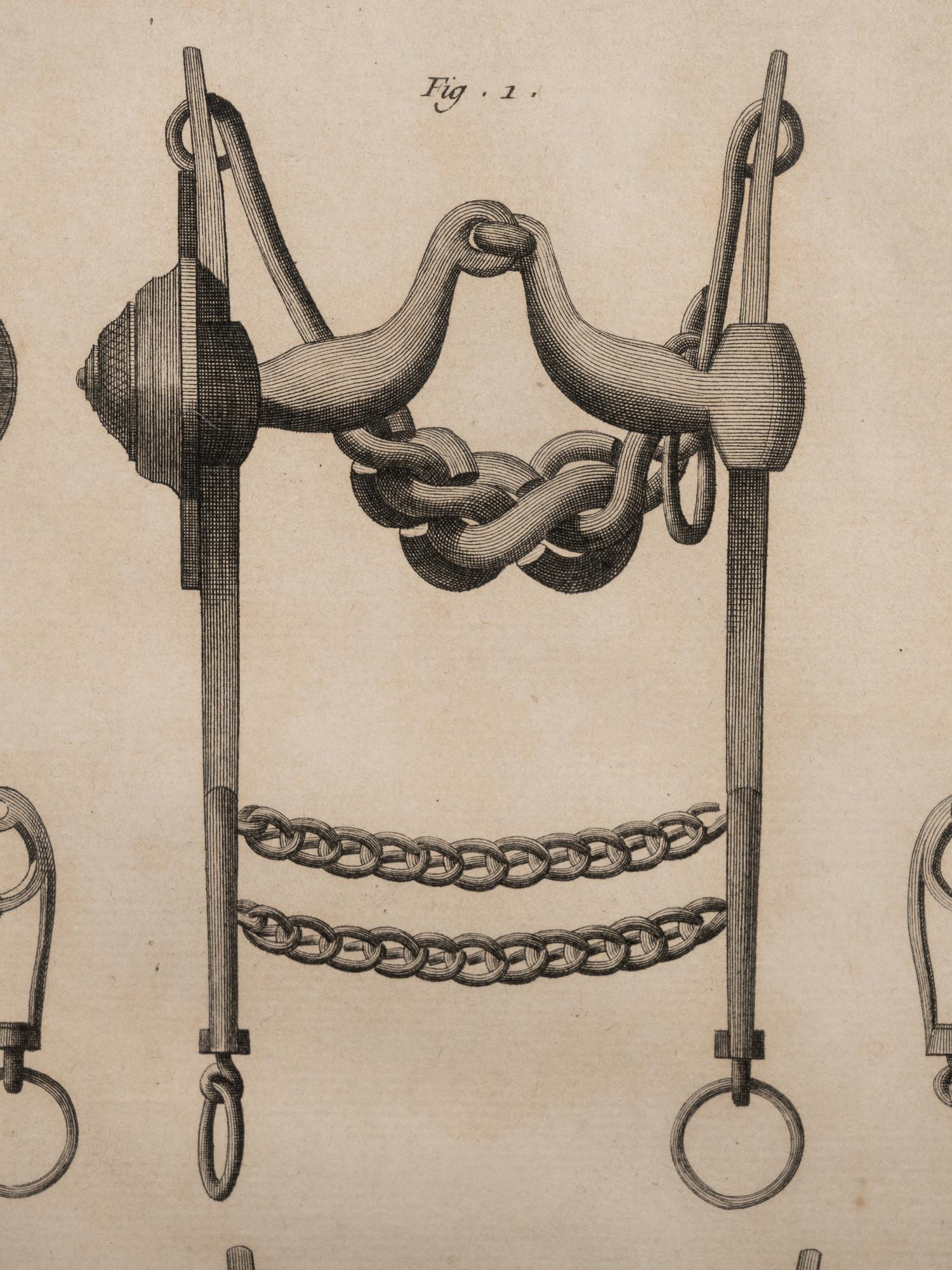 Four Engravings Depicting Horse Spurs, after Louis-Jacques Goussier