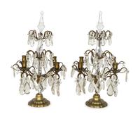 A Pair of French Venetian Style Gilt Bronze Candelabra