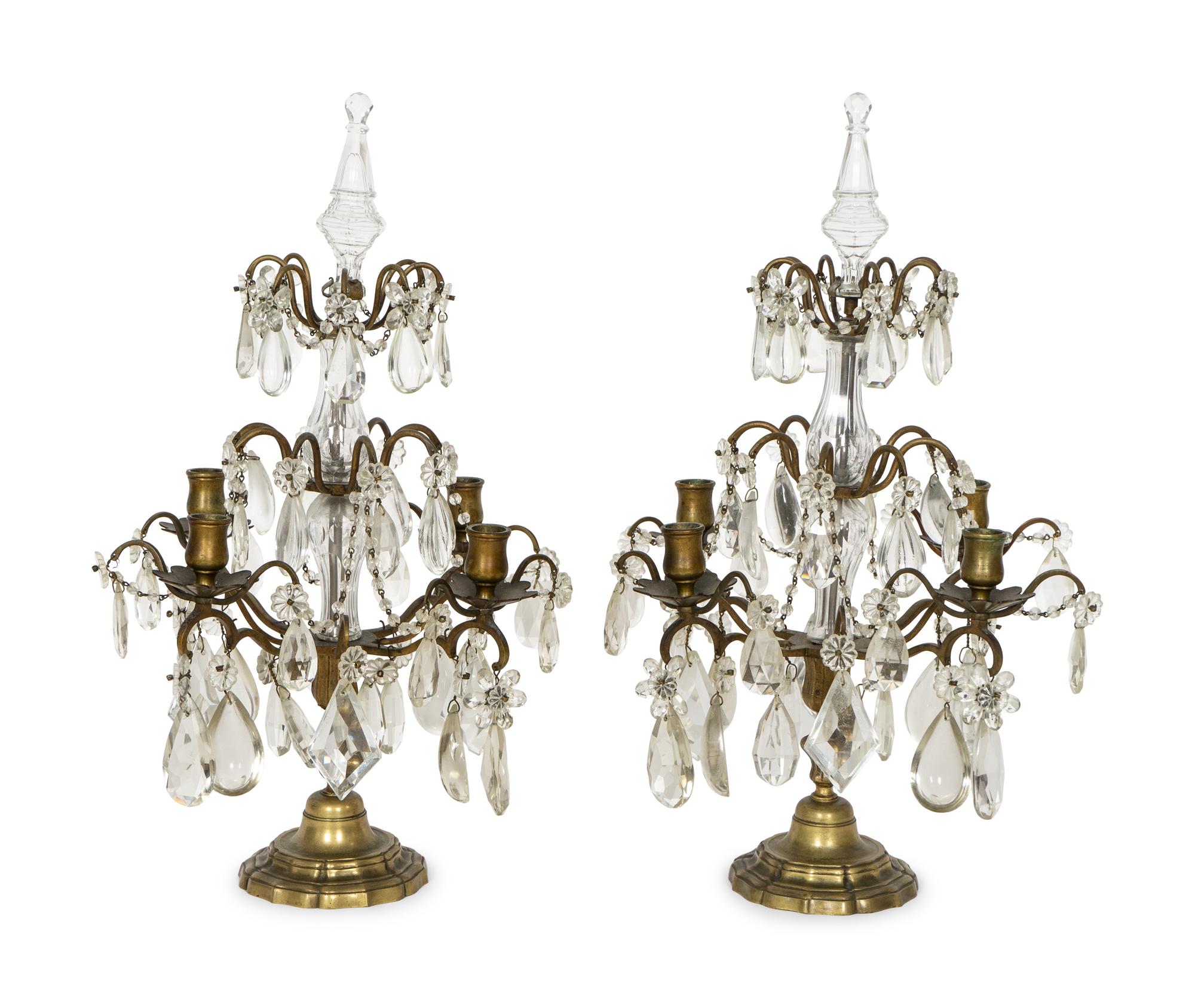 A Pair of French Venetian Style Gilt Bronze Candelabra