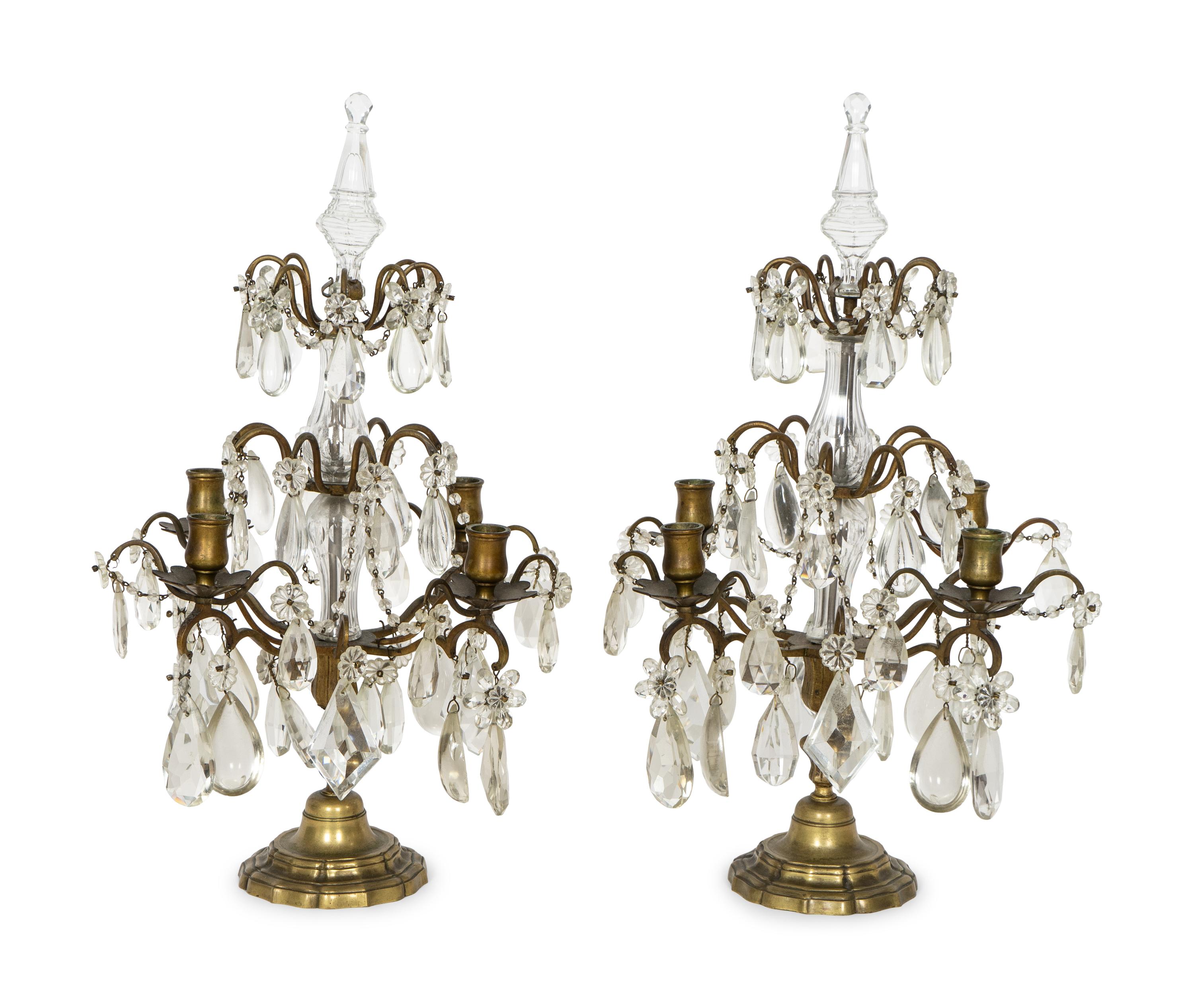A Pair of French Venetian Style Gilt Bronze Candelabra