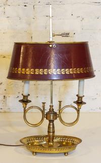 A Gilt Metal Bouillotte Lamp Height 24 inches. — 20TH CENTURY