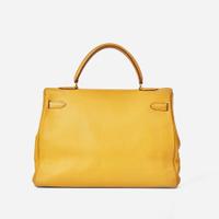 An Hermès Kelly Retourne 35 in Sable Calf Leather Hermès