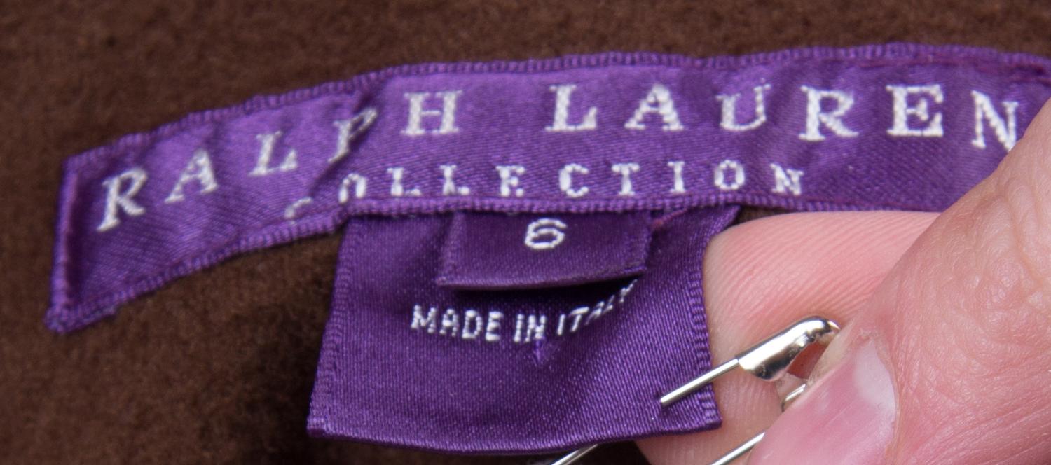 A Ralph Lauren Brown Suede Jacket, Size 6.