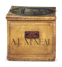 An English Paint Decorated Pine The Renown White-Star Line Blanket Chest