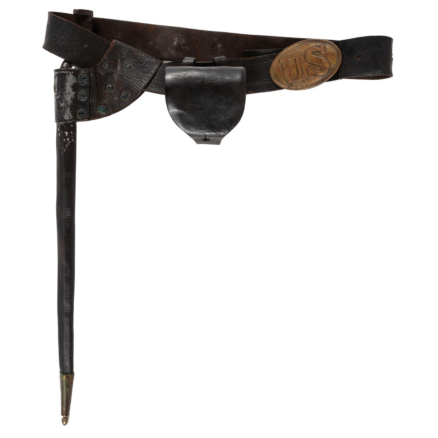 Civil War Union Infantryman's Belt with Plate, Cap Pouch, Bayonet & Scabbard