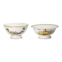 Two Classical Painted and Gilt-Decorated Porcelain Footed Bowls