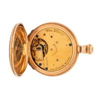 WALTHAM, 14K YELLOW GOLD HUNTER CASE POCKET WATCH