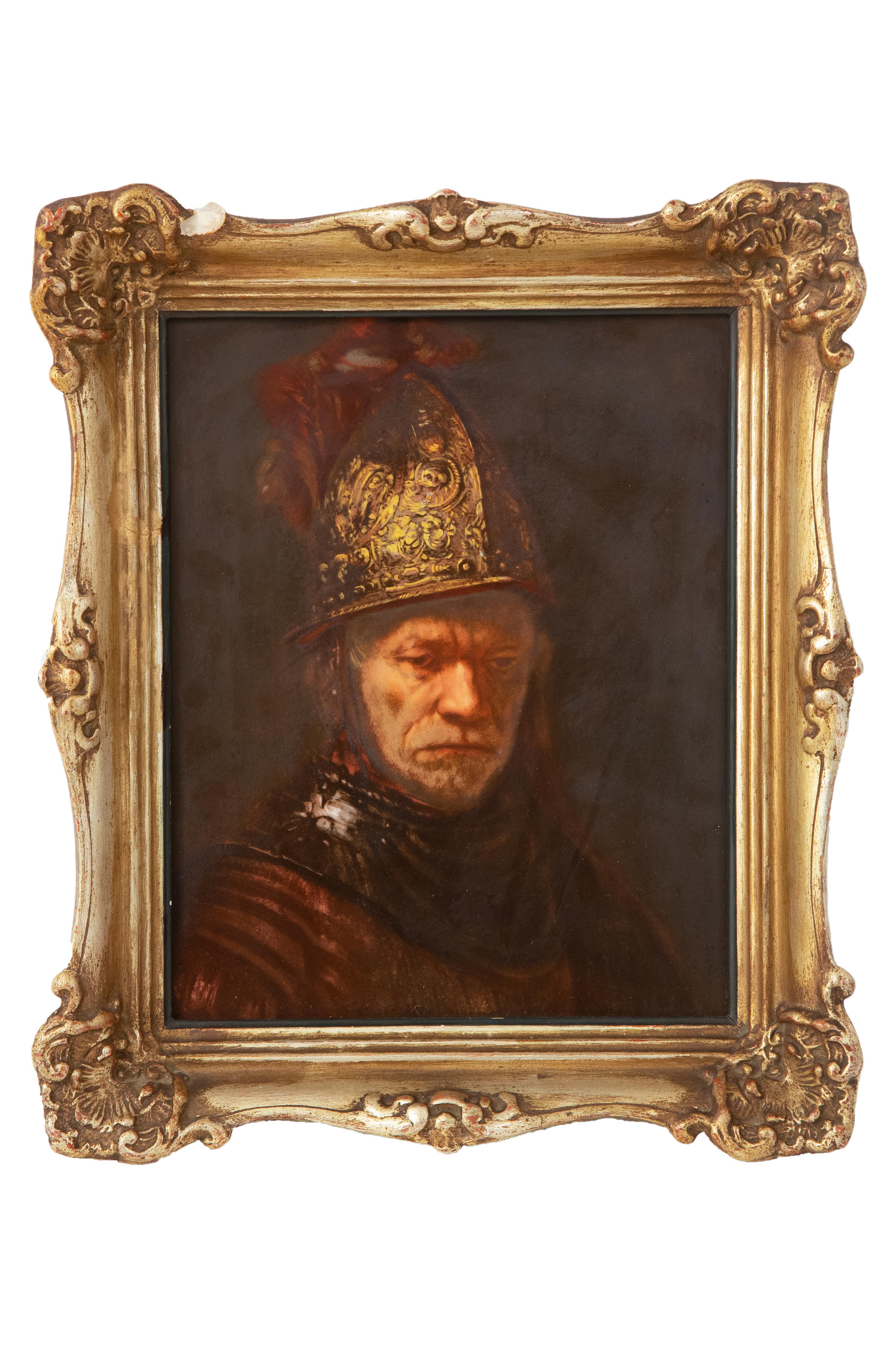 A Rosenthal Porcelain Plaque After Rembrandt