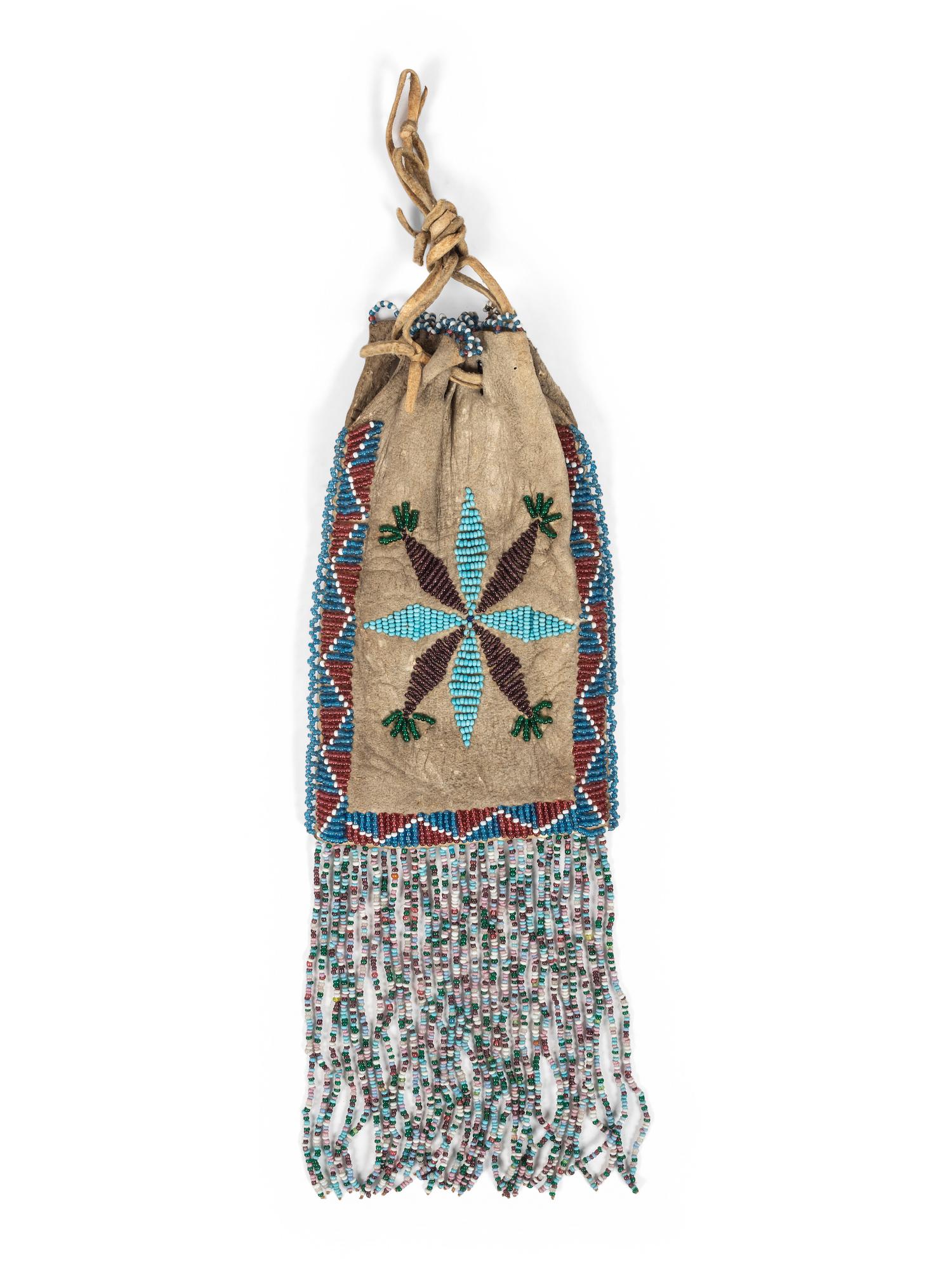 Apache Beaded Hide Bag