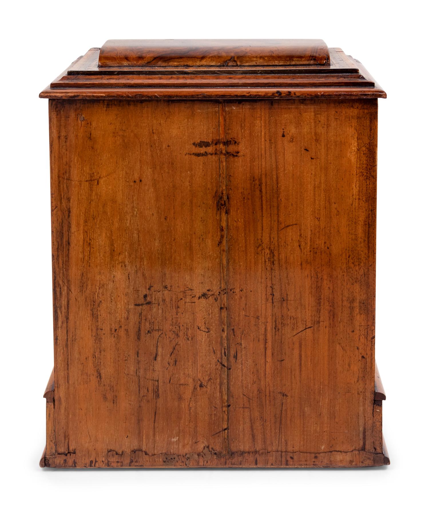 A Regency Rosewood and Parquetry Fall-Front Table Cabinet