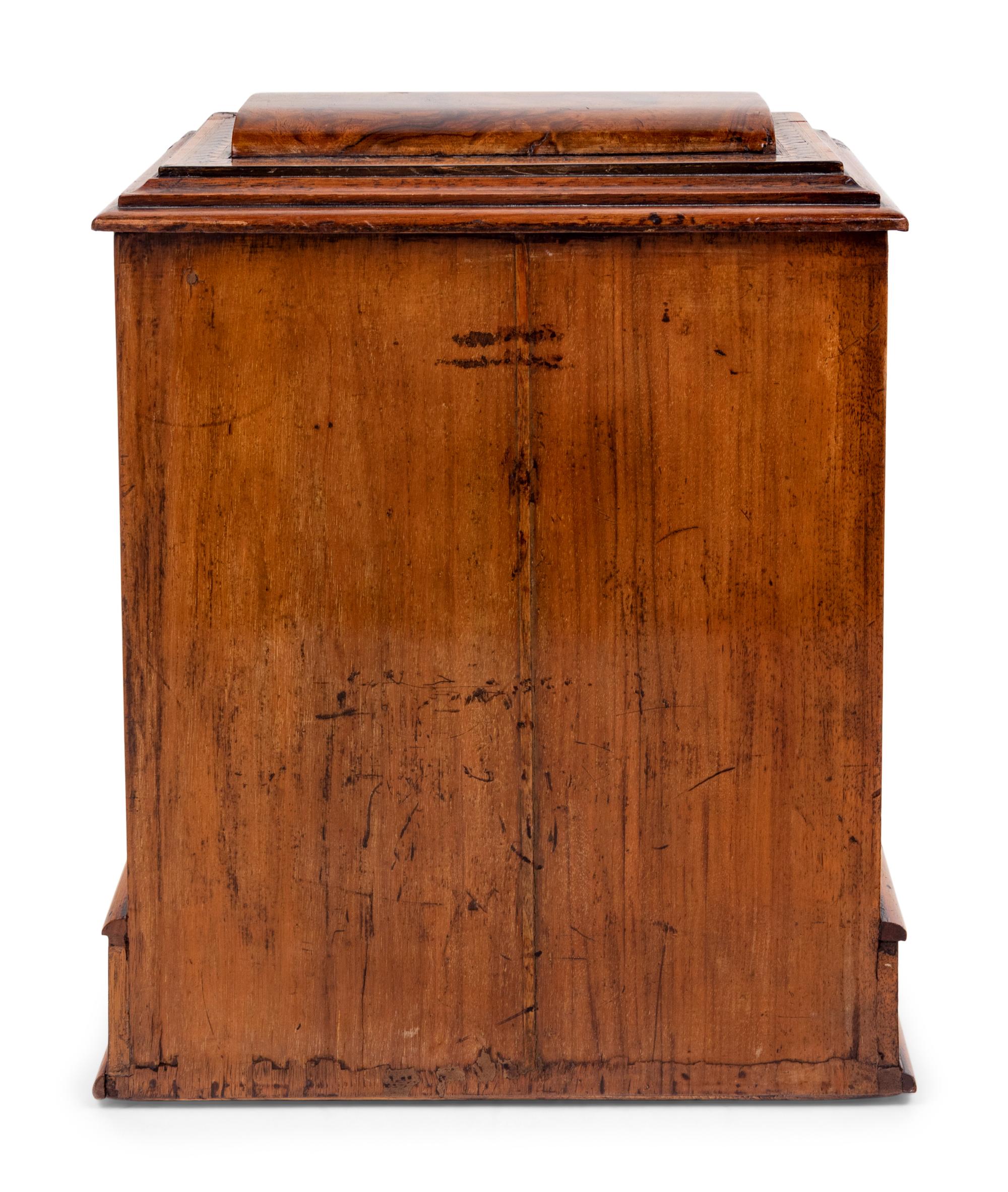 A Regency Rosewood and Parquetry Fall-Front Table Cabinet
