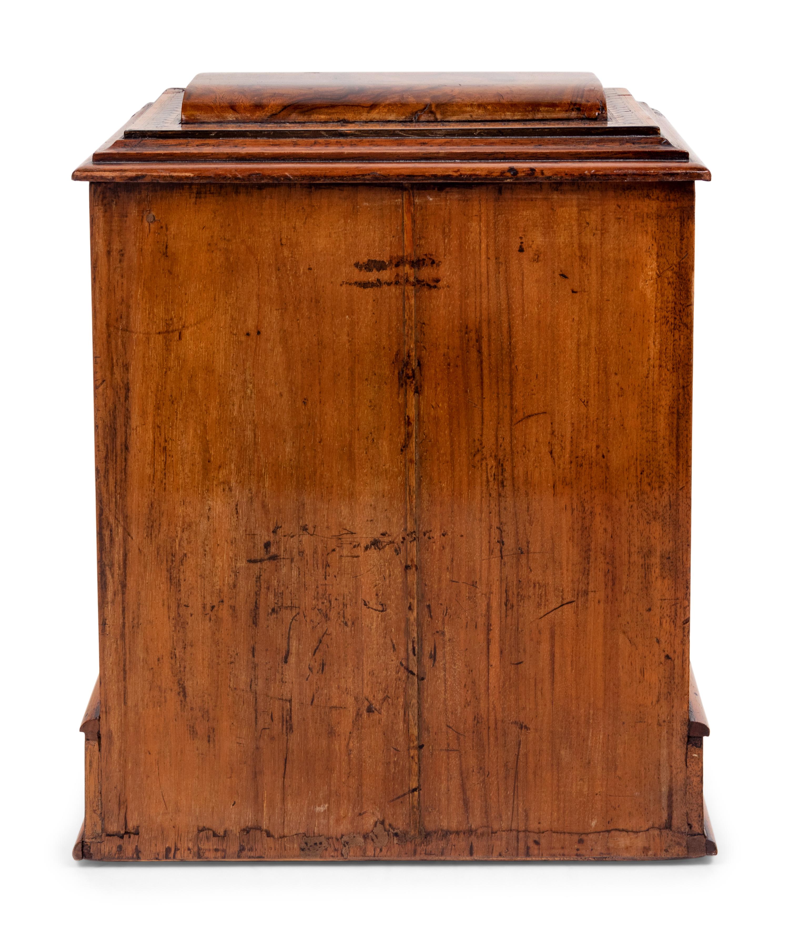 A Regency Rosewood and Parquetry Fall-Front Table Cabinet