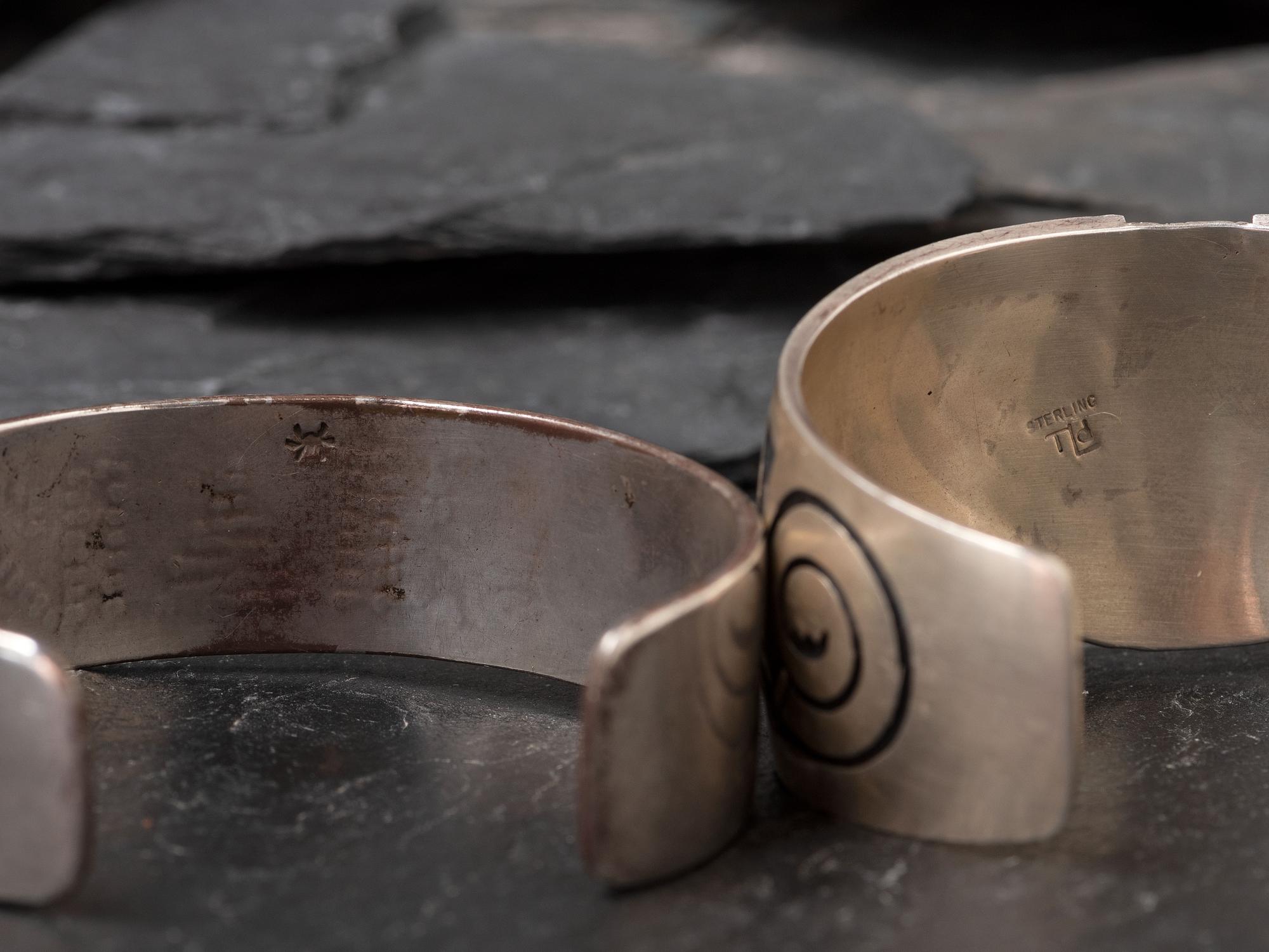 Hopi Silver Overlay Cuff Bracelets
