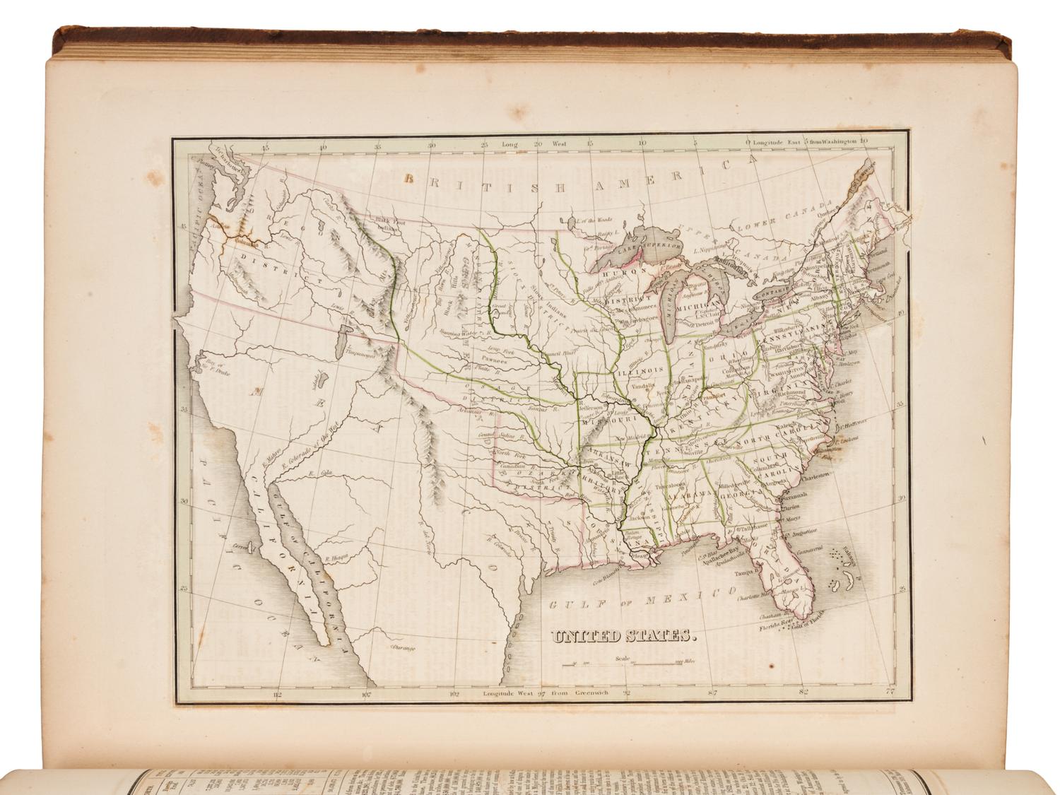 BRADFORD, Thomas Gamaliel (1802-1887). A Comprehensive Atlas. Boston, NY and Philadelphia: William D. Ticknor and others, [1835].