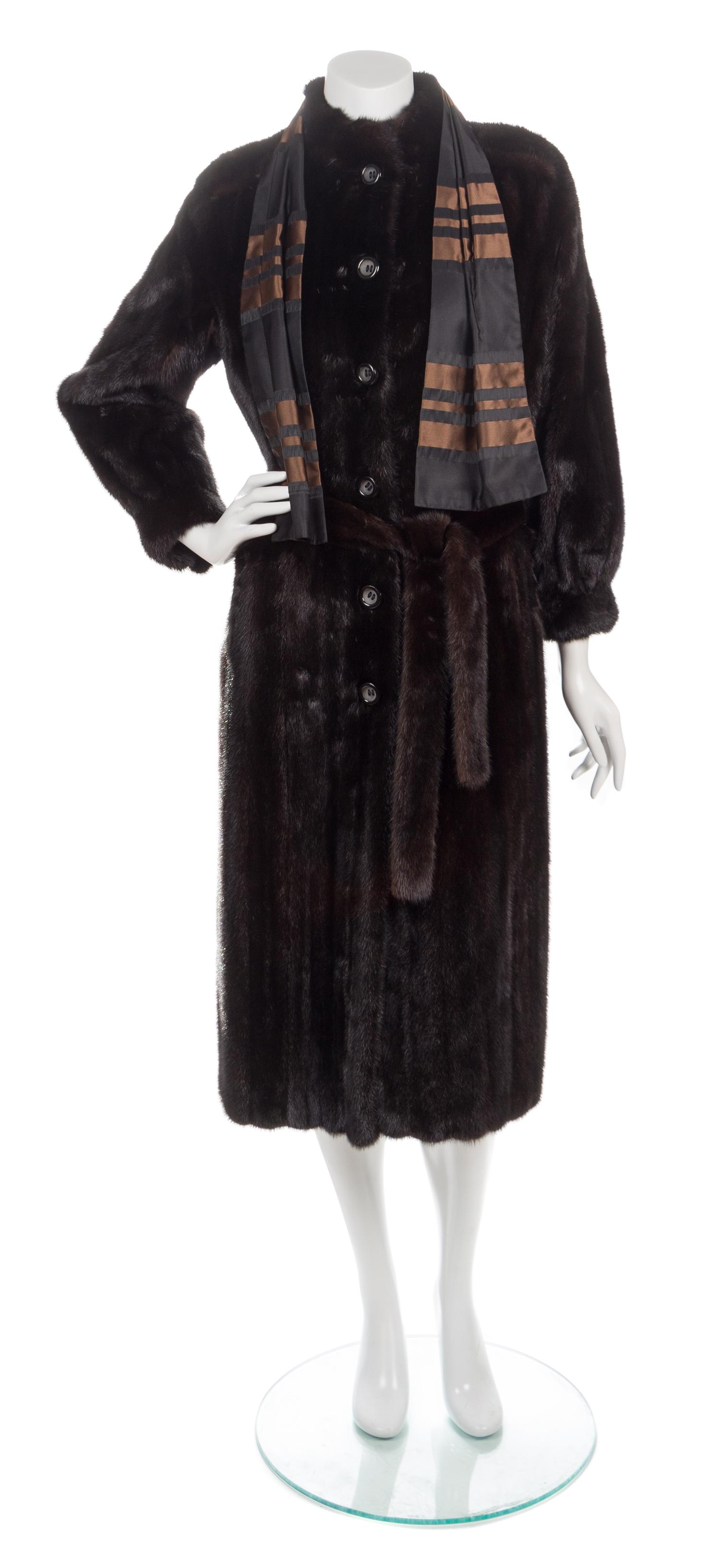 A Balmain Brown Fur Coat,