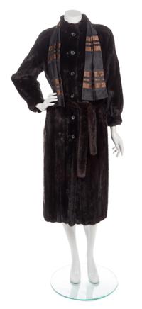 A Balmain Brown Fur Coat,