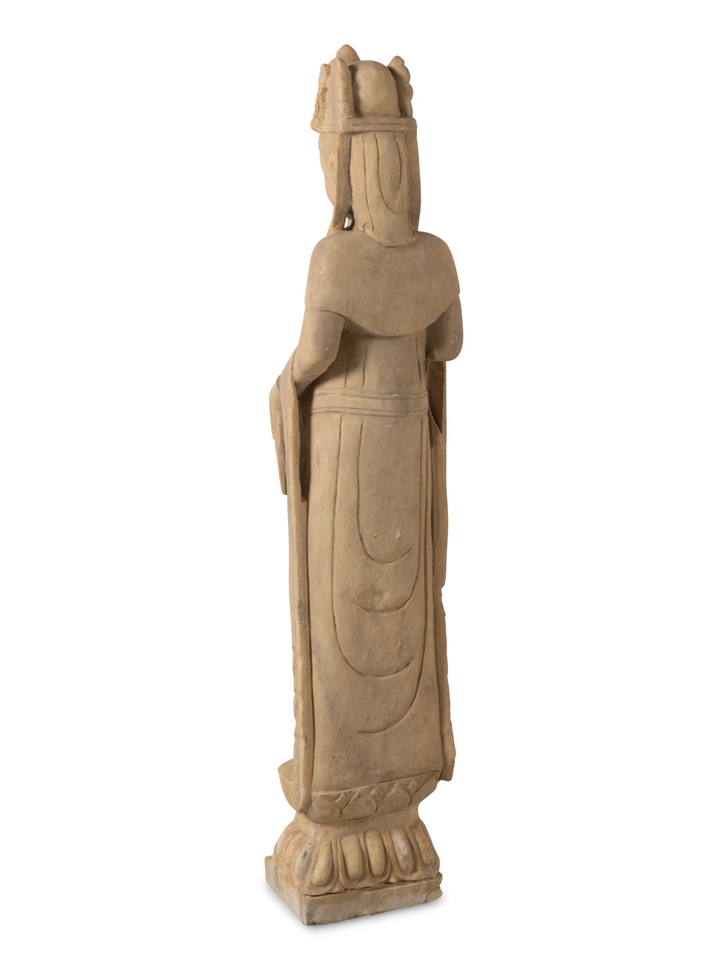 A Cast Stone Figure of a Bodhisattva