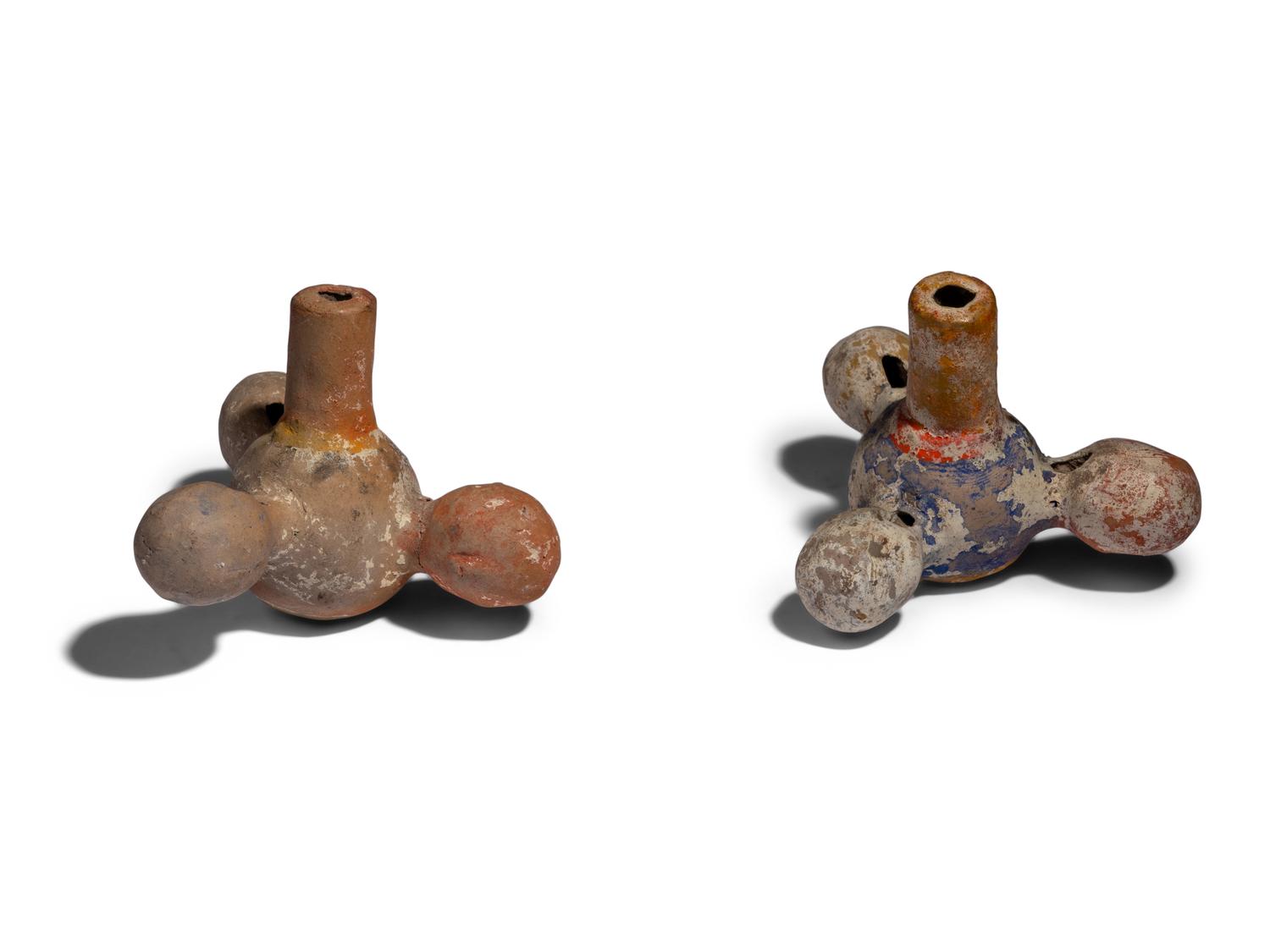 A Canosan Terracotta Bird and Two Whistles