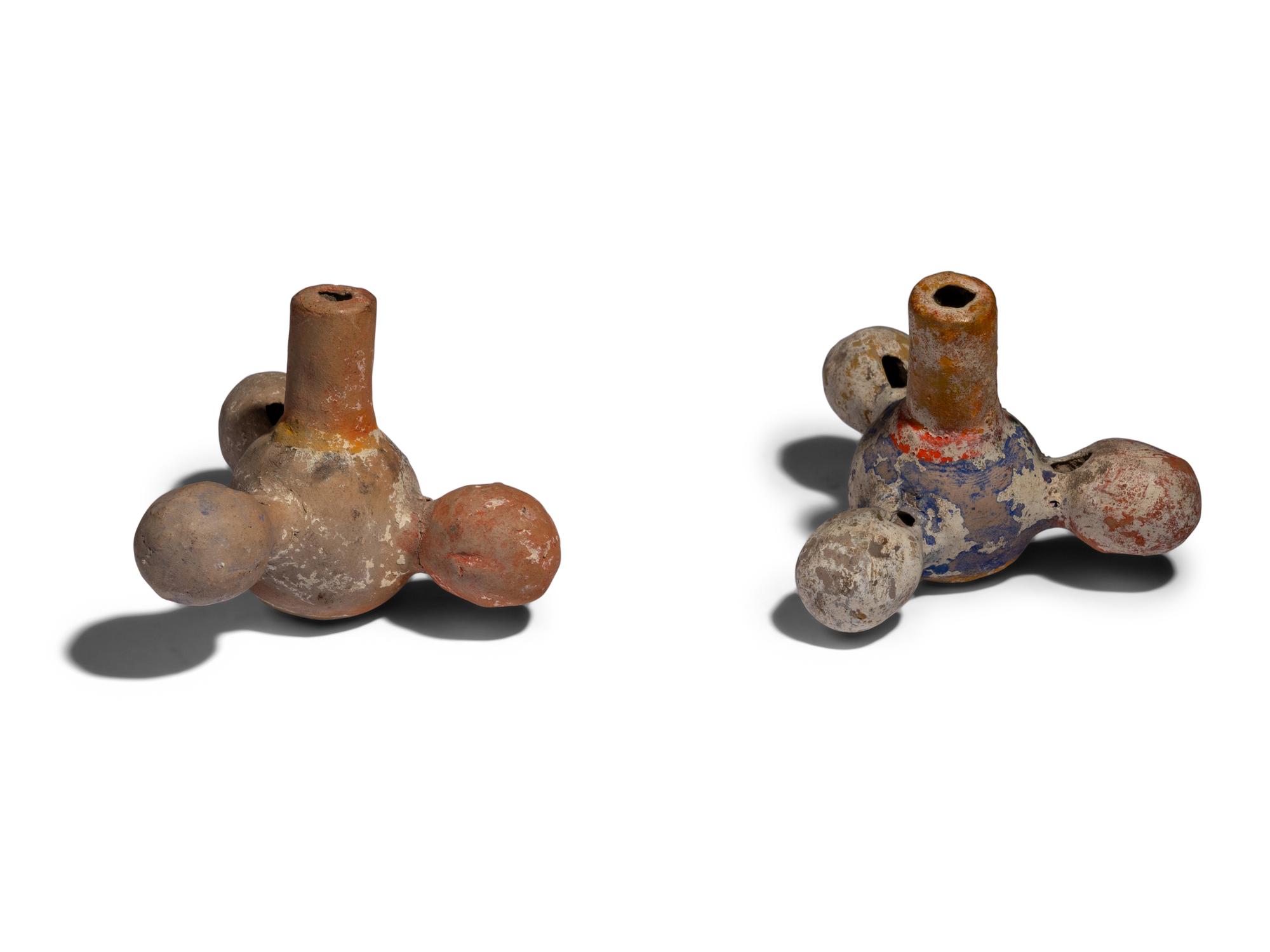 A Canosan Terracotta Bird and Two Whistles