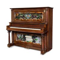 A Willard and Co. Mahogany and Leaded Glass Orchestrion