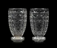 Three Pairs of Molded Glass Vases