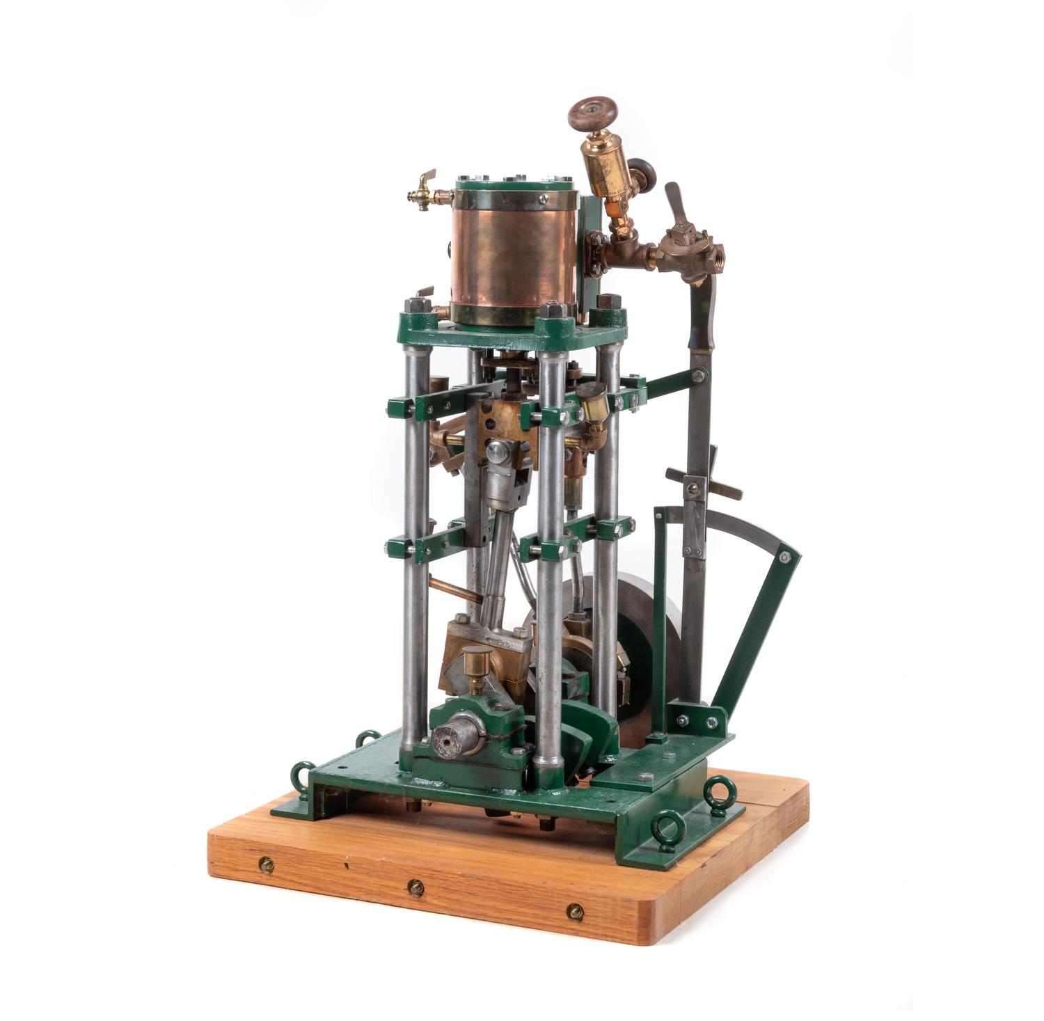A Painted Metal Marine Steam Engine