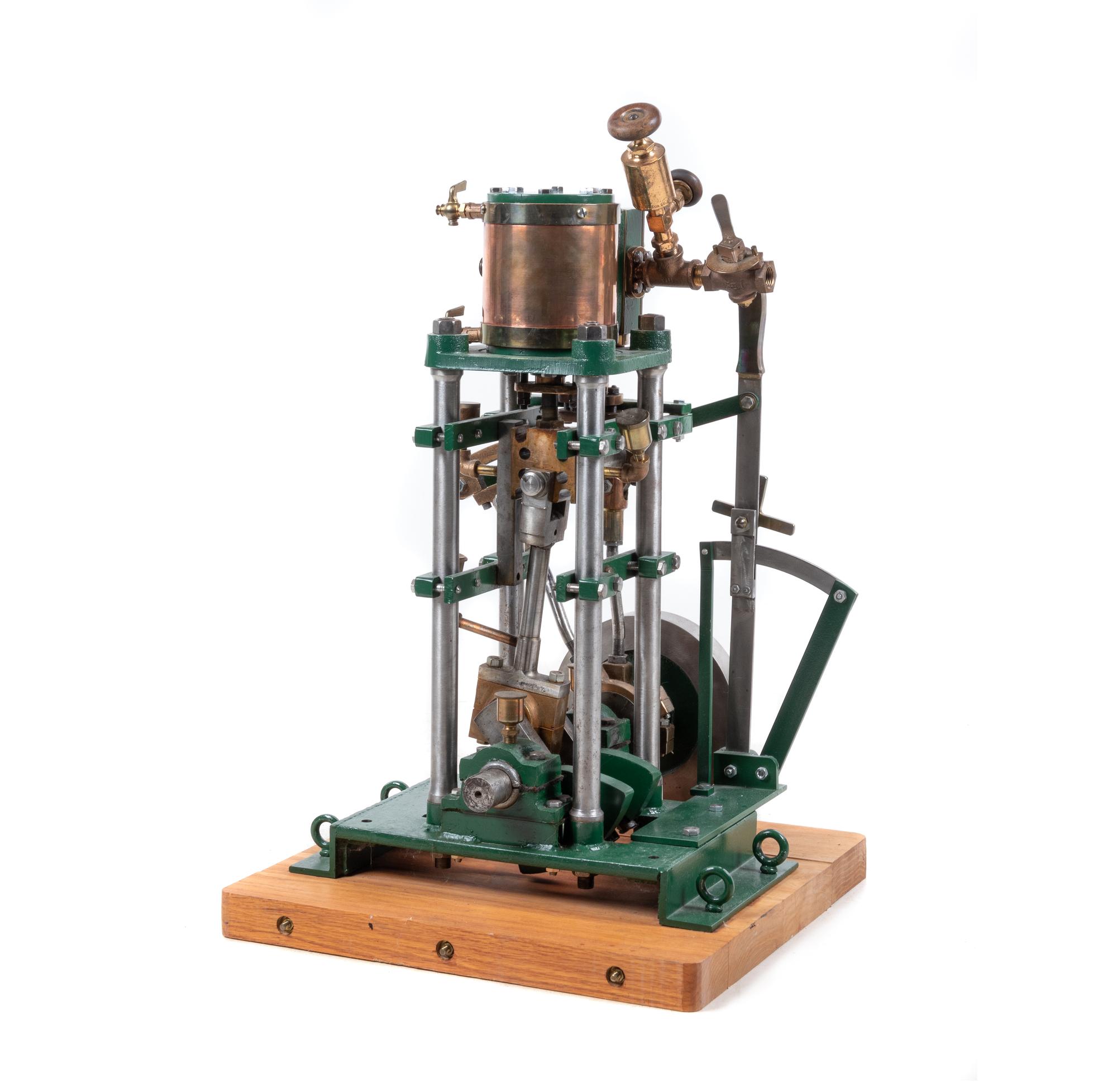 A Painted Metal Marine Steam Engine