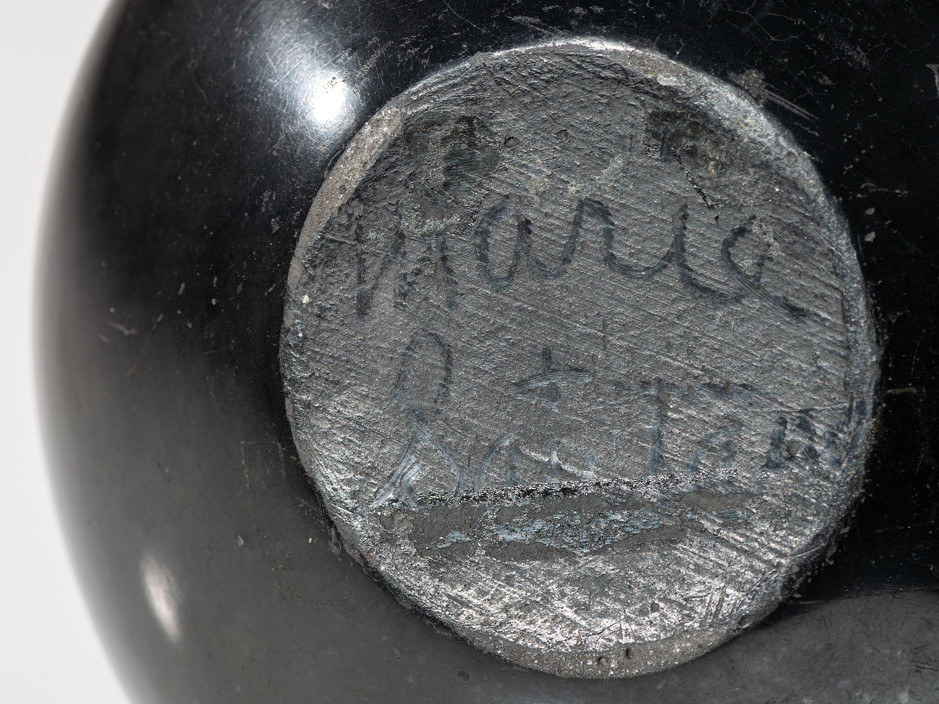 Blackware Pottery Jar, with Repeating Feathers 1943-1956