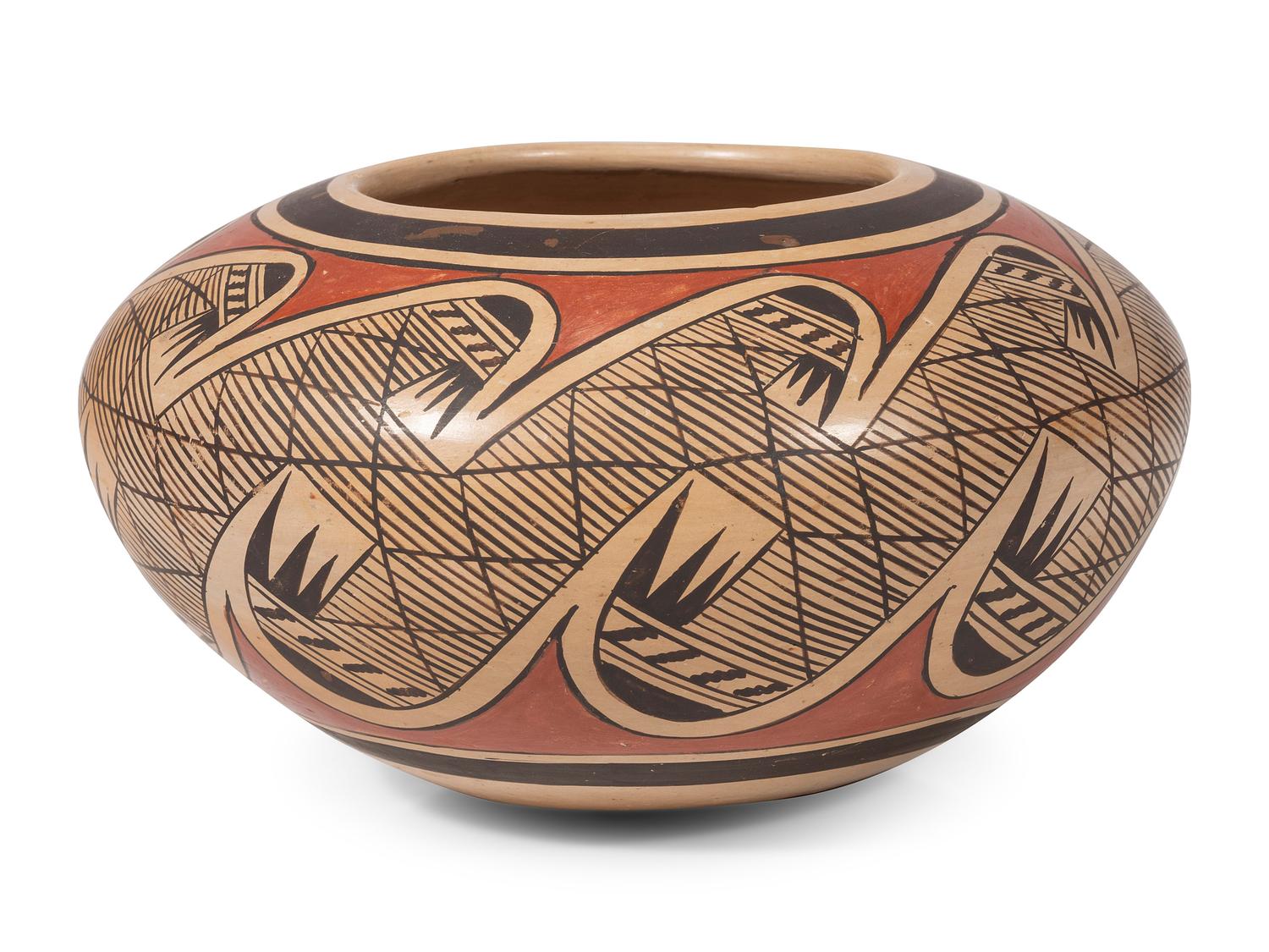 Polychrome Pottery Jar, with Migration Pattern
