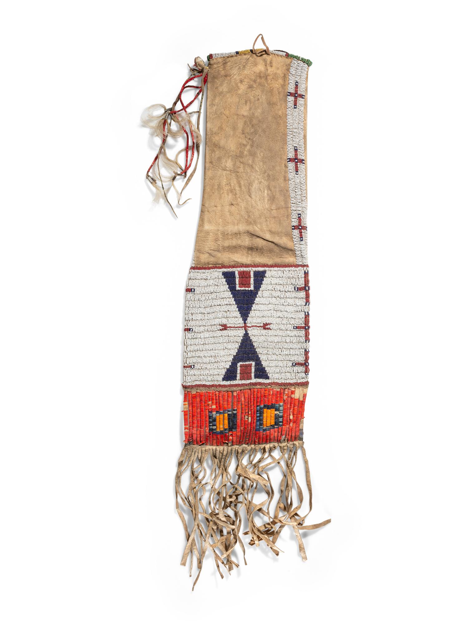 Sioux Beaded Hide Tobacco Bag